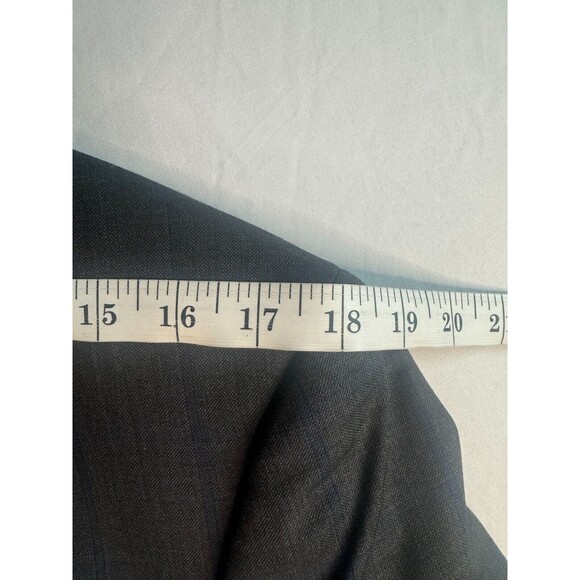 Max Davoli Baroni Super 150s Suit Set Mens Size 39S 33S Gray Blue Windowpane - Picture 14 of 16